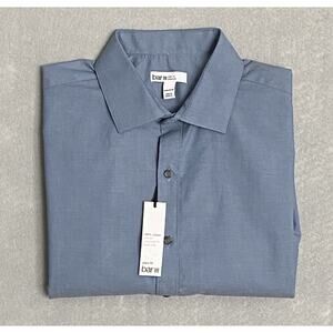 Bar III Men's Medium Button-Up Dress Shirt Slim Fit Stretch Light Indigo NEW